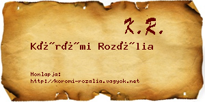 Körömi Rozália névjegykártya