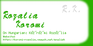 rozalia koromi business card